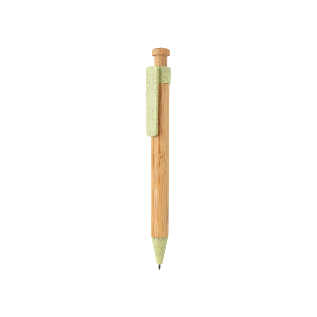 Bamboo pen with wheatstraw clip