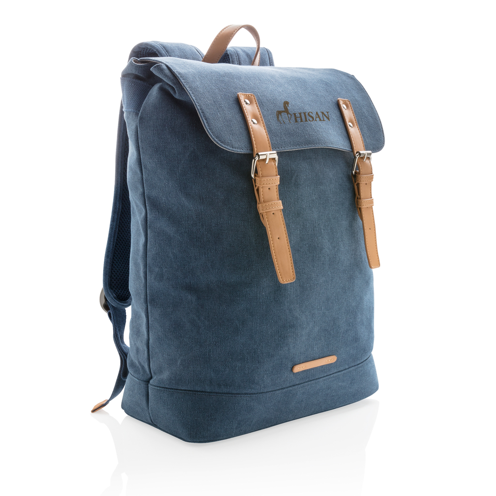 Canvas laptop backpack PVC free