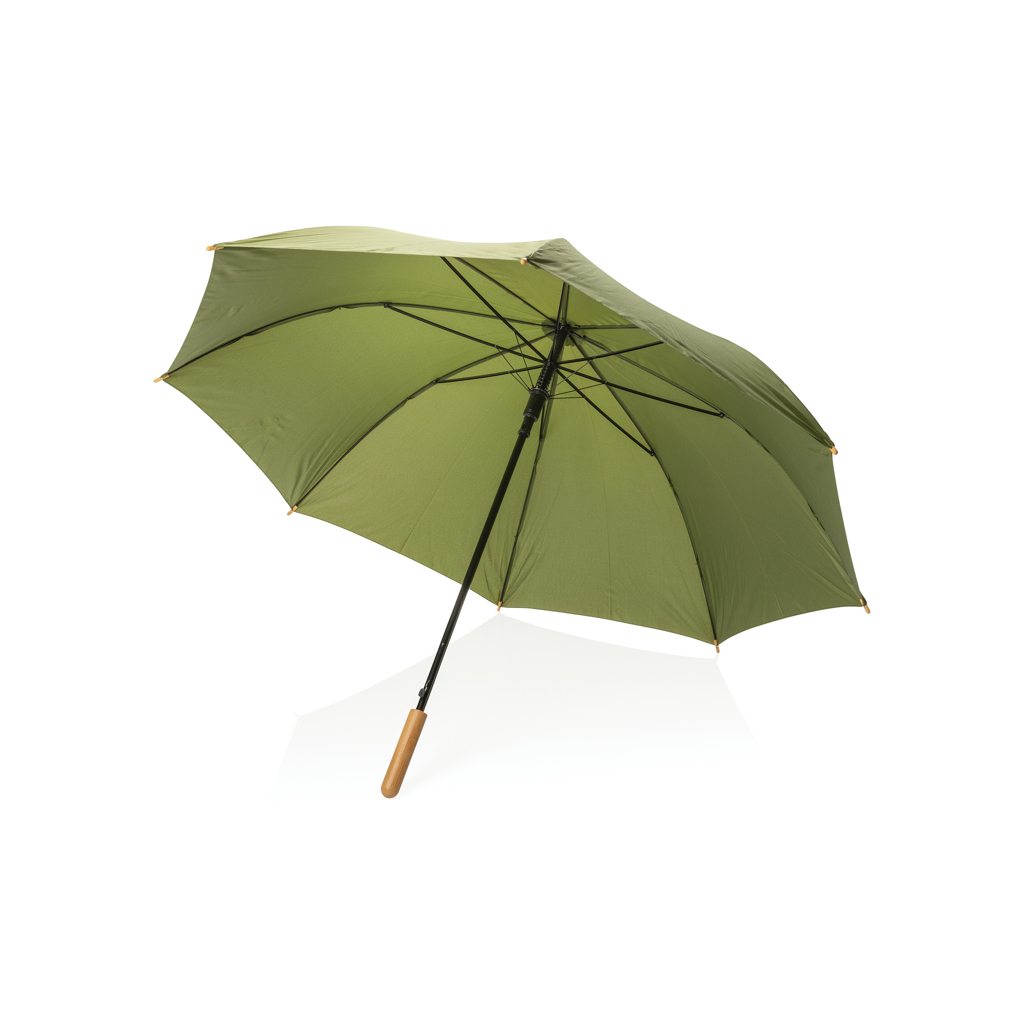 27" Impact AWARE™ RPET 190T auto open bamboo umbrella