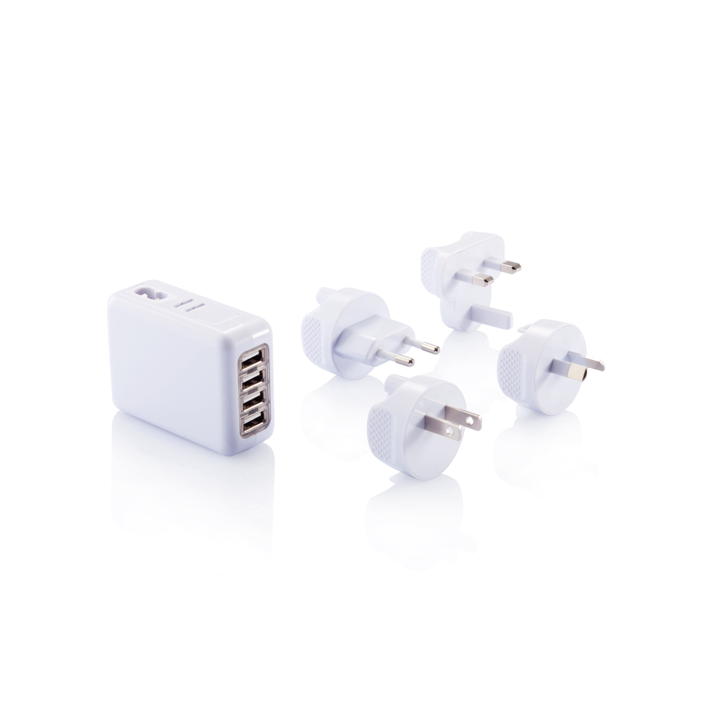 Travel plug with 4 USB ports